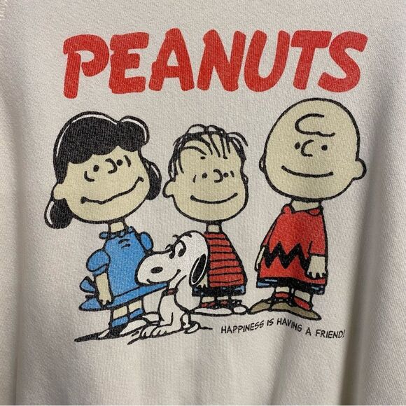 Re/Done Peanuts raglan sweatshirt classic crew neck soft top $228 Sz S - Picture 6 of 9